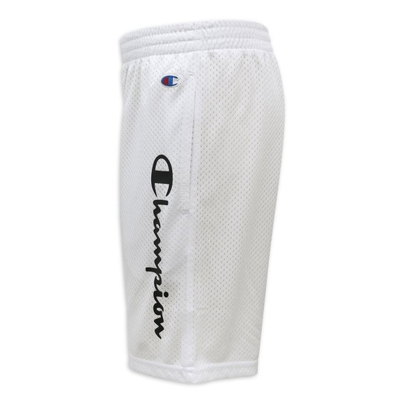 Boys Champion Vertical Script Shorts in White and Black, Sz. M - Picture 2 of 7